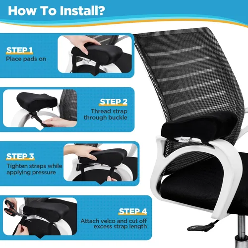 Vista 5 de BEAUTRIP Almohada de alineación de columna vertebral para dormir + almohadillas ergonómicas para reposabrazos de silla para sentarse (juego de 2)