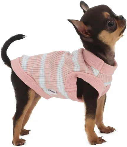 Vista 13 de LOPHIPETS Camiseta Chaleco 100% Algodón Acanalado para Perros Pequeños Teacup Chihuahua Yorkie Ropa de Cachorro Camiseta sin Mangas-Rosa/XS