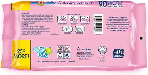 Vista 2 de My Fair Baby Toallitas prémium para bebés, rosas, 10486-24