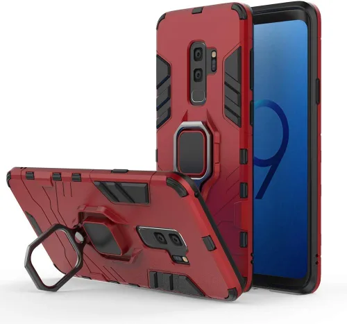 Vista 7 de LuluMain - Funda compatible con Galaxy S9+, soporte de anillo de metal a prueba de golpes (funciona con soporte magnético para automóvil), funda