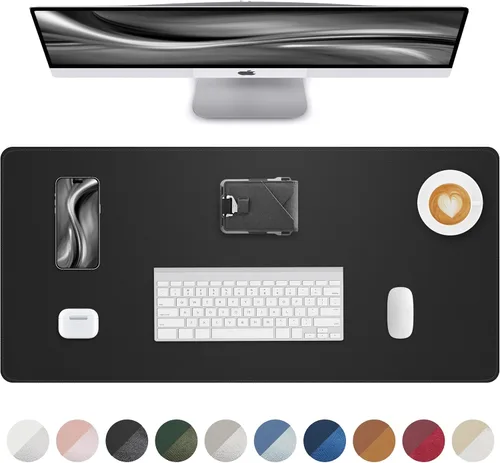Vista 27 de Tapete protector para escritorio y mouse, antideslizante, de piel sintética, tapete impermeable de escritura para laptop, para oficina y hogar
