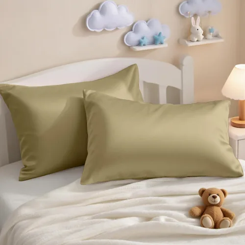 Vista 24 de NTBAY Juego de 2 fundas de almohada de algodón egipcio para niños pequeños, fundas de almohada de viaje de algodón de 500 hilos de 13 x 18 pulgadas