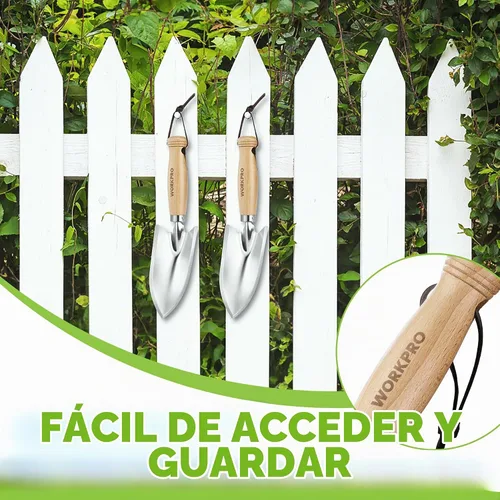 Vista 5 de WORKPRO Paleta de mano de jardín de 11", acero inoxidable pulido resistente