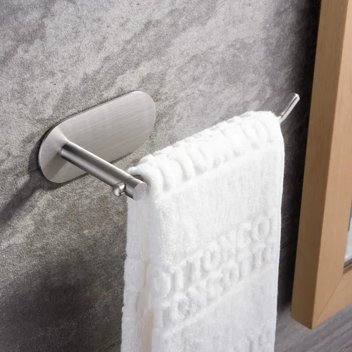Vista 9 de SUNTECH Toallero de mano, 2 paquetes de barra de toalla de mano negra, toallero de mano autoadhesivo de 6 3/10 pulgadas, toallero para baño, cocina