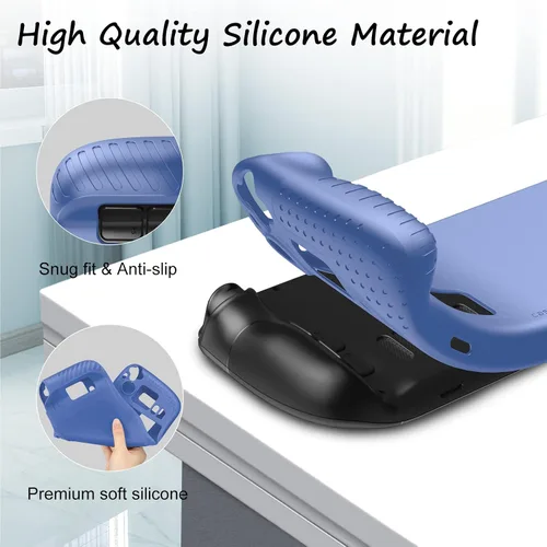 Vista 2 de Fintie Silicone Case for Steam Deck - Soft Anti-Slip Shockproof Protective Cover, Drop Protection Case for Steam Deck (Navy)