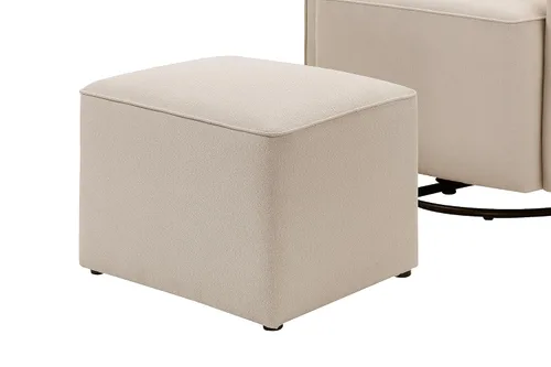 Vista 7 de Silla giratoria tapizada DaVinci Olive; incluye un otomano, Crema