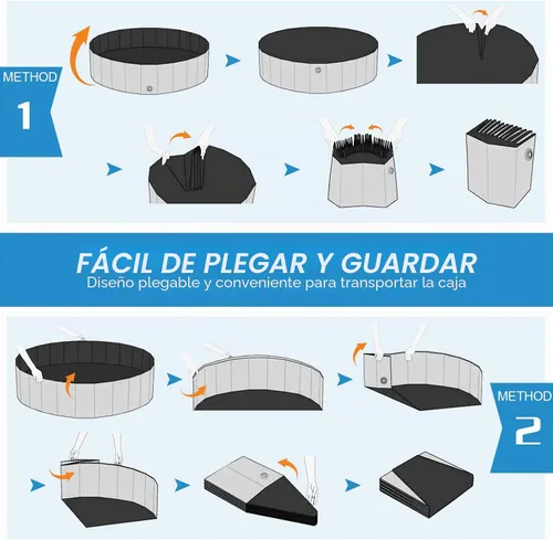 Vista 6 de Niubya Foldable Dog Pool, Collapsible Plastic Dog Swimming Pool, 32x8in