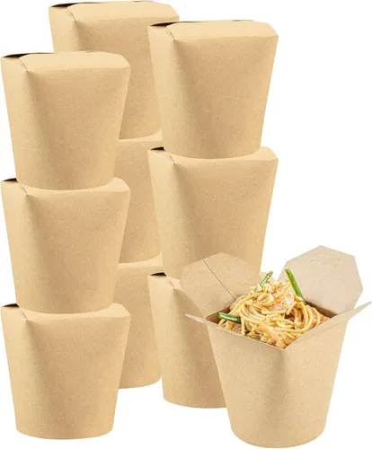 Vista 13 de Restaurantware Bio Tek - Contenedores de comida de 3.2 x 2.9 x 4 pulgadas, 200 cajas de fideos duraderas, desechables y sostenibles, cajas redondas