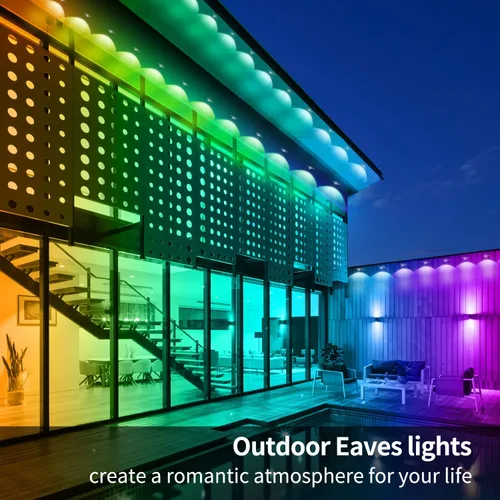 Vista 3 de 200ft Permanent Outdoor Lights RGB+IC LED Eaves Christmas Lights