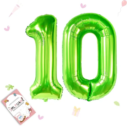 Vista 164 de Globos grandes de 40 pulgadas de números del 0 al 9, globos numéricos para decoración de fiesta de cumpleaños, globos de helio de aluminio