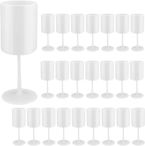Vista 15 de Paquete de 12 copas de vino de plástico de 10 onzas, grandes y reutilizables, copas de champán vintage con tallo, vasos acrílicos inastillables