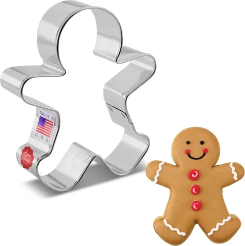 Vista 10 de Happy Gingerbread Man - Cortador de galletas, 3" por Ann Clark Cookie Cutters
