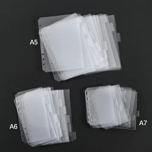 Vista 5 de UMSICHT 12 piezas de bolsillos para carpeta A5 sin cremalleras, sobres de presupuesto sin cremallera con diseño de bits de índice, funda