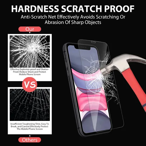 Vista 3 de Crocon Funda diseñada para iPhone 12/12 Pro con protector de pantalla [2 piezas] a prueba de golpes, resistente grado militar, funda protectora
