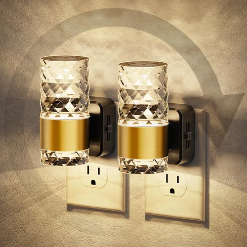 Vista 9 de JandCase Luz nocturna, luces nocturnas automáticas enchufables a la pared, luz nocturna LED regulable con brillo ajustable, luces nocturnas