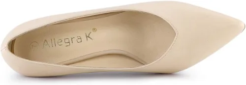 Vista 5 de Allegra K Zapatos de tacón bajo con punta puntiaguda para mujer