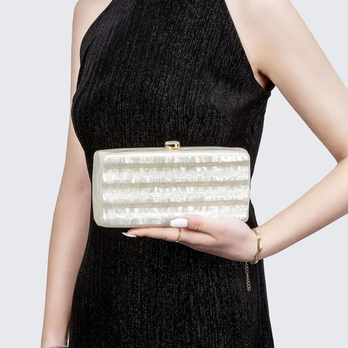 Vista 3 de Women Acrylic Clutch Purse Marbled Evening Shoulder Bag for Wedding Cocktail Party Prom
