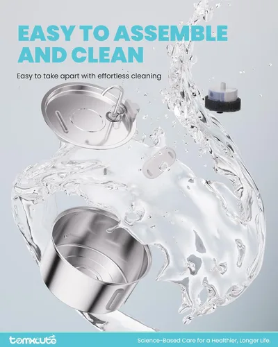 Vista 7 de Fuente de agua para gatos de acero inoxidable, fuente de agua de gran capacidad para beber, fuente de agua de metal ultra silenciosa para gatos