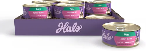 Vista 8 de Halo Comida húmeda de paté para gatos, receta de pollo real, lata de 5.5