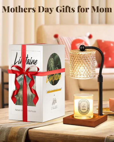 Vista 2 de Paquete de 2 Lámparas Calentadoras de Velas con Temporizador Regulador de Intensidad Altura Ajustable, Regalos de Decoración de Nuevo Hogar