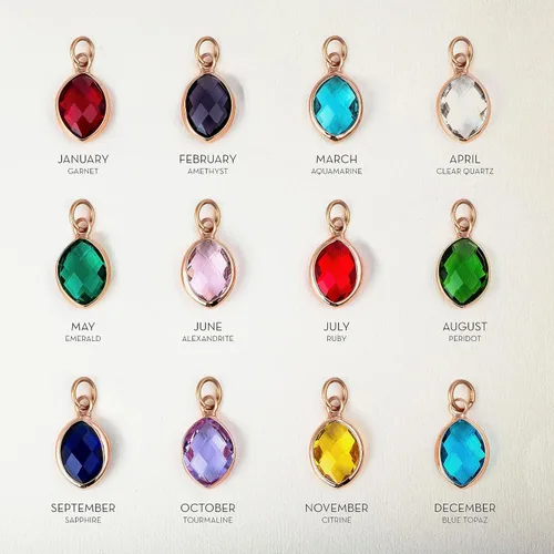 Vista 3 de Personalization Lab Regalos de cumpleaños para mujer, collar con nombre personalizado, collar de piedra natal para mujer