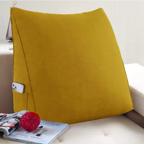 Vista 19 de Almohada pequeña de cuña para cabecero, almohada de lectura para sentarse en la cama, respaldo de adulto, almohada triangular de refuerzo para sofá
