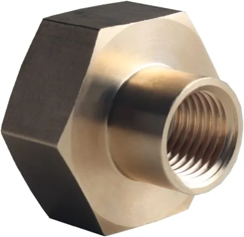 Vista 4 de DEWHEL Adaptador hexagonal reductor sin plomo de latón rosca de manguera de jardín 3/4 "GHT x 1/4 "hembra NPT acoplador recto