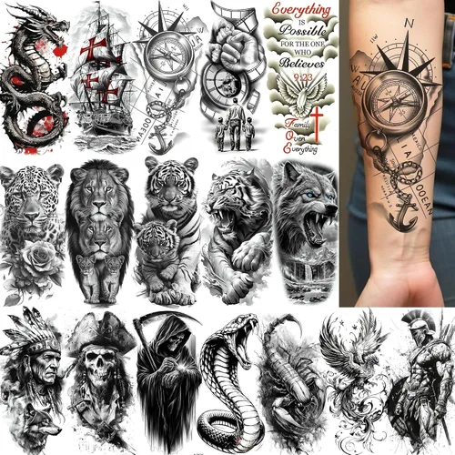 Vista 10 de 15 hojas de tatuajes temporales de colibrí de acuarela 3D de FANRUI para mujeres y niñas, pequeño, multicolor, colibrí, tatuaje, temporal, colorido