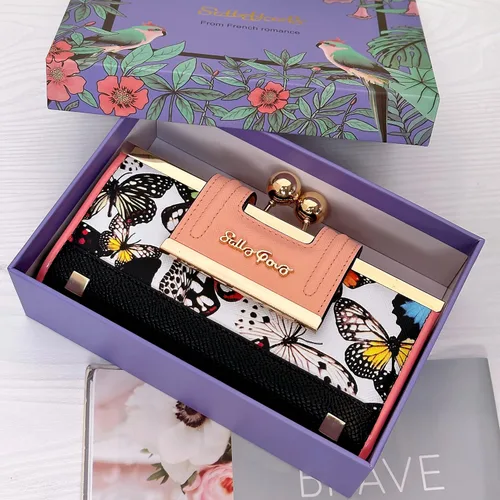 Vista 2 de Cartera de cuero para mujer de gran capacidad, cartera larga de gran capacidad, con ranuras para 10 tarjetas y clips, y billetera cero con hebilla