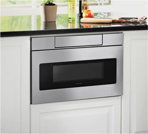 Vista 9 de Sharp, horno microondas SMD2470AS, de 24 pulgadas, 1,2 Cu. Pie de acero inoxidable