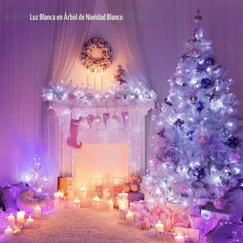 Vista 5 de Decute - Tira de luces de hadas de 300 LED de 99 pies de alambre plateado para árbol de Navidad, con control remoto, luz estrellada tipo luciérnaga