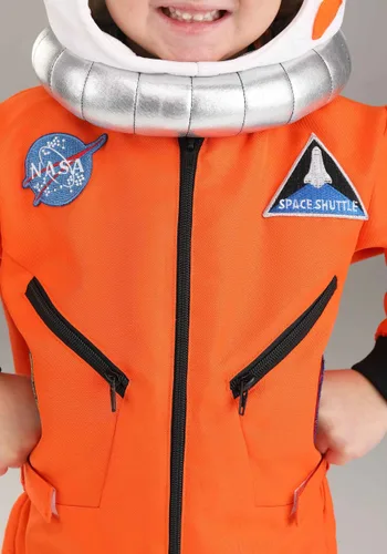 Vista 3 de Disfraz de Mono de Astronauta Naranja para Niños Pequeños Multicolor