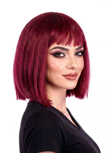 Vista 2 de Peluca de Disfraz para Mujer Barbara Ann Bob Burdeos Multicolor