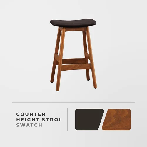 Vista 5 de Lexicon Springfield Taburete de altura de asiento de silla de montar (juego de 2), 25 pulgadas de ancho, marrón oscuro mate café oscuro mate.