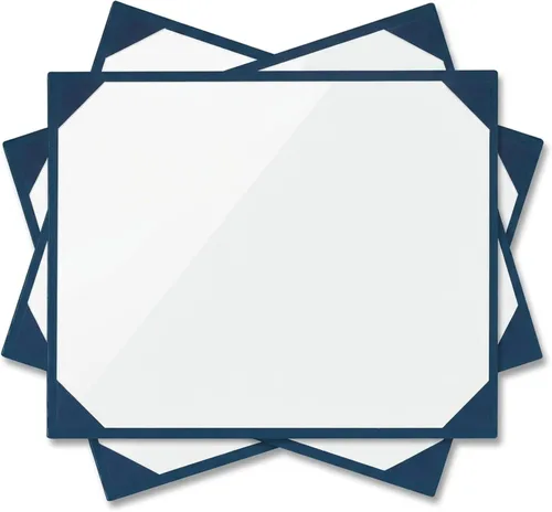 Vista 2 de Tableros de premios de cuero sintético azul con revestimiento de acetato