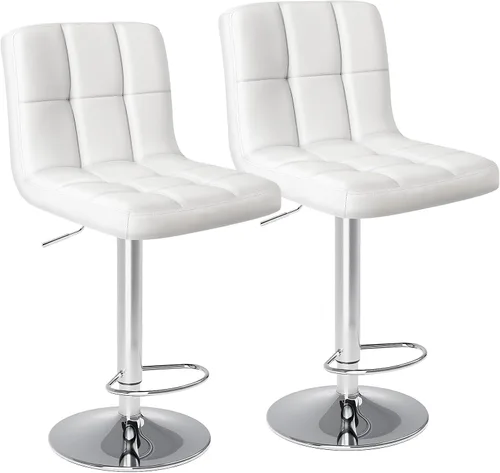 Vista 11 de DUMOS Set of 2 Counter Height Bar Stools, 24 Inch Saddle Bar Chairs