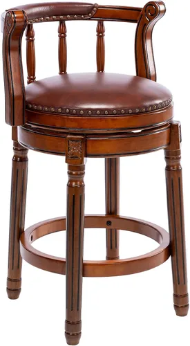 Vista 10 de CozyRain Taburetes de bar modernos taburetes giratorios, encimera de cocina tapizado de piel auténtica con reposapiés para el hogar, cocina, comedor