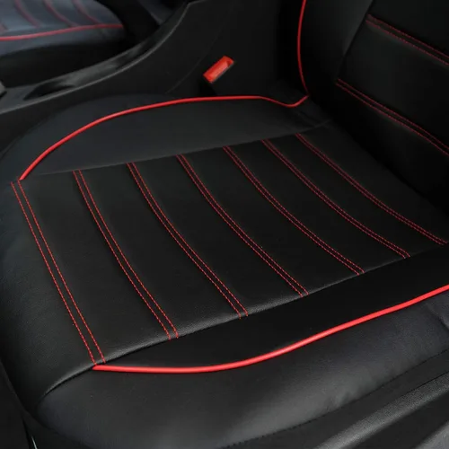 Vista 4 de TOYOUN fundas clásicas universales de cuero sintético para asiento delantero de automóvil, fundas de asiento tipo cubo de respaldo alto - Se adaptan