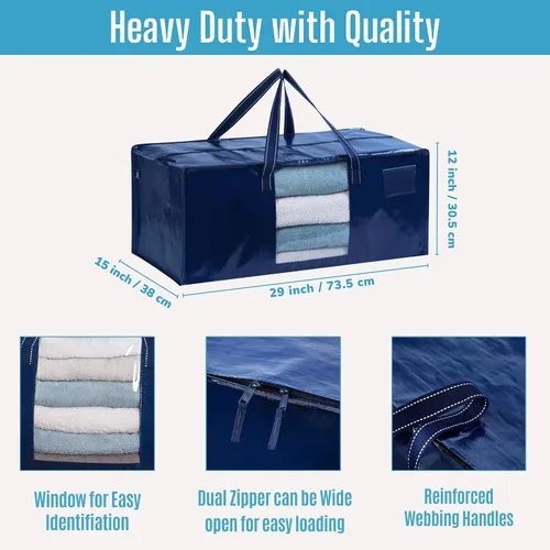 Vista 3 de VENO Paquete de 6 bolsas de mudanza resistentes, bolsas de embalaje con ventana transparente, alternativa a las cajas de mudanza, contenedores