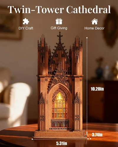 Vista 3 de Rowood Rompecabezas de madera 3D para adultos, kit de construcción