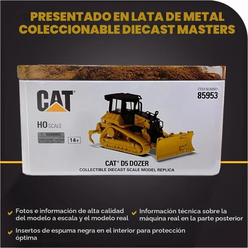 Vista 6 de Bulldozer Caterpillar D5 1:87 con tren de rodaje de grado fino y hoja