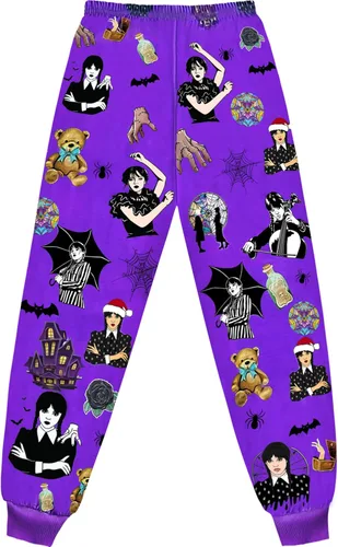 Vista 3 de BYAHELO Camisa de disfraz de película de dibujos animados para niñas, camiseta negra, pantalón de dibujos animados, 2 piezas, manga larga, regalo