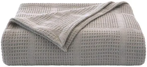 Vista 8 de Kenneth Cole - Manta tamaño King, manta de algodón 100% texturizado de rejilla de gofre para cama o sofá, ligera y transpirable para comodidad Negro