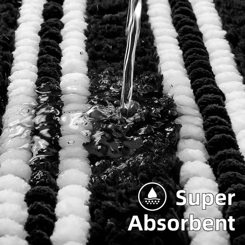 Vista 4 de Arenarug - Alfombras de baño 17x24, de felpilla suave, absorbente, antideslizante, con respaldo de goma, lavables a máquina, para baño, chenilla