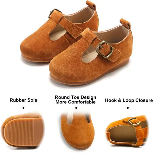 Vista 4 de Felix & Flora Zapatos de vestir planos Oxfords para niña pequeña, zapatos de princesa Mary Jane para fiesta escolar, zapatos de fiesta