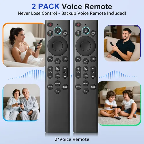 Vista 2 de Paquete de 2: reemplazo remoto por voz para control remoto Samsung-TV, compatible con todos los televisores inteligentes Samsung Frame Neo QLED UHD