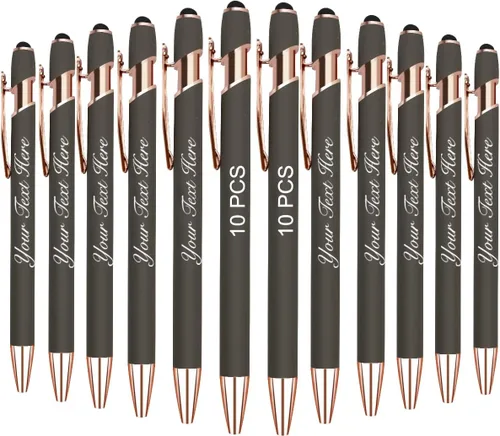 Vista 29 de 10 bolígrafos personalizados con nombre y texto para mujeres y hombres, bolígrafos personalizados con grabado gratis, regalos para negocios