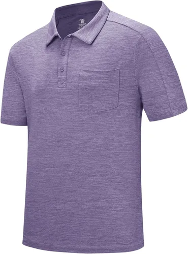 Vista 35 de Rdruko Camisas polo para hombre de manga corta, secado rápido, para golf y deportes al aire libre con bolsillo 01 Negro