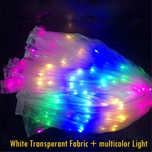 Vista 6 de Alas de LED Isis con luz brillante, traje para danza del vientre con varas, ropa para espectáculos, carnaval o Halloween