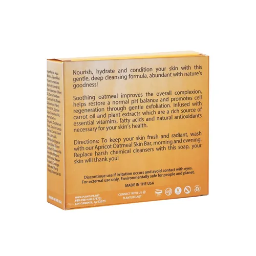 Vista 6 de Plantlife Jabón en barra de avena de albaricoque, jabón hidratante y calmante para tu piel, hecho a mano con ingredientes a base de plantas, hecho